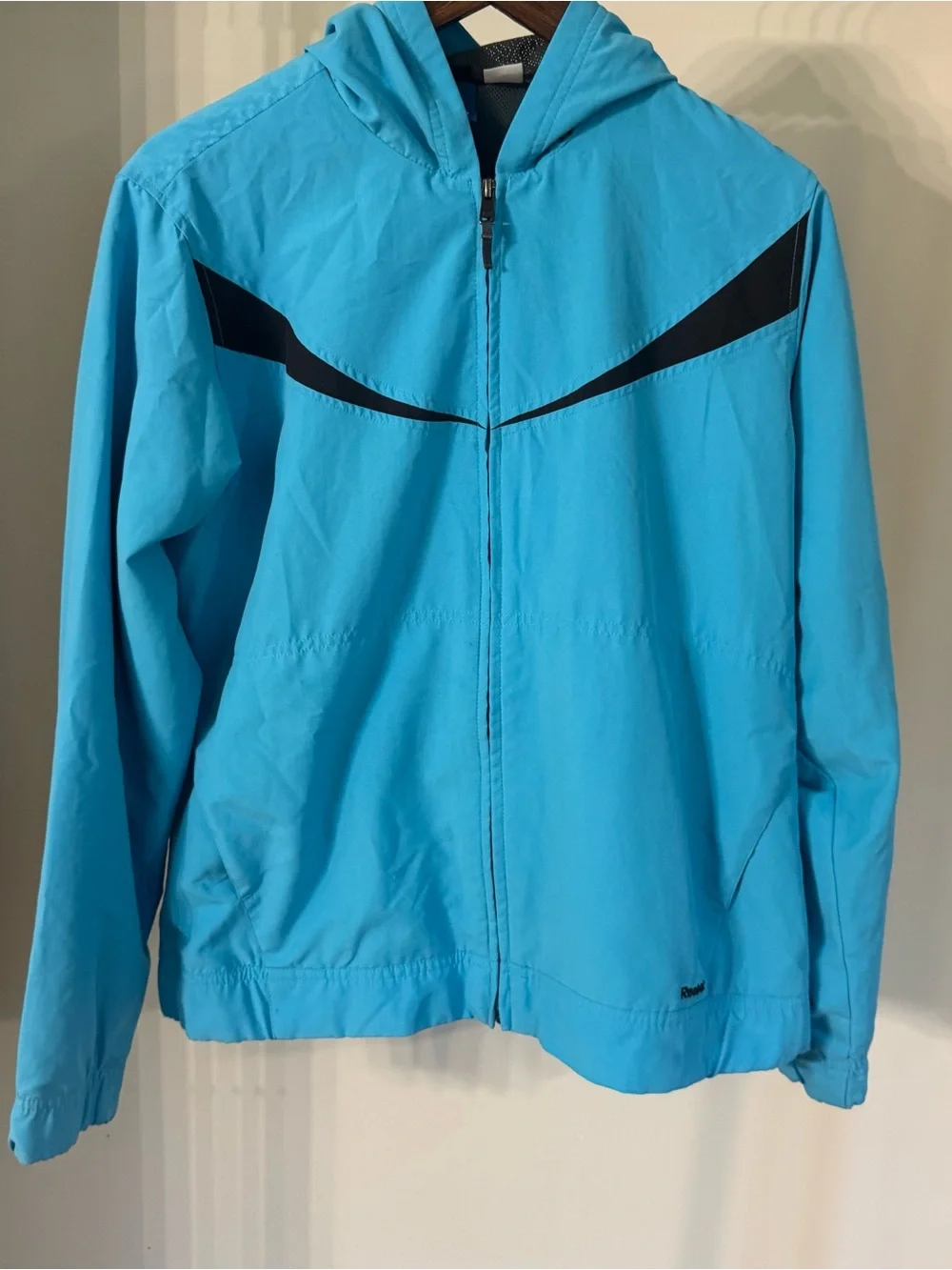 Men's Reebok Blue Hooded Windbreaker Jacket Size Large